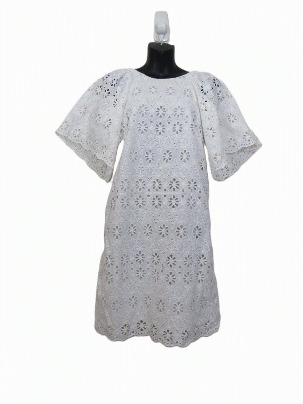 Kate Spade size Small Eyelet Shift Mini Dress White Basic Casual Summer